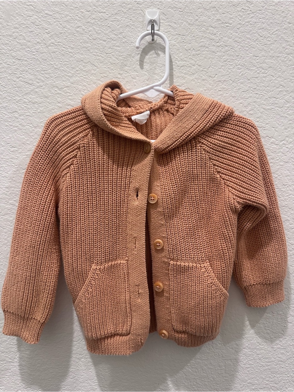 Jamie‎ Kay Peach Knit Hooded Cardigan